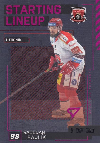 insert karta RADOVAN PAVLÍK 23-24 SZ ELH Ser. 2 Starting Lineup /30